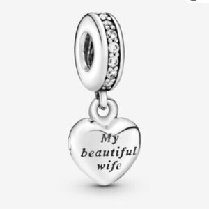 Pandora “My Beautiful Wife” ❤️ Heart Charm with Crystals